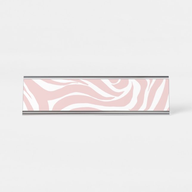 Placa De Mesa Impressão em branco de zebra rosa-rosa-esbranquiça (Frente)