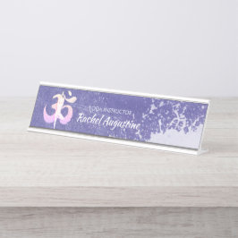 Placa De Mesa Indicador de Meditação Yoga Pose Om