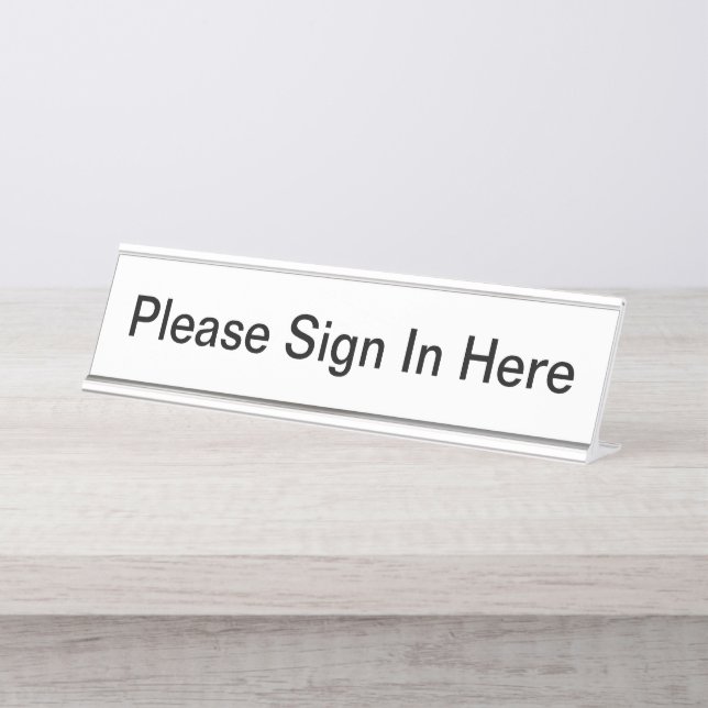 Placa De Mesa Início de Sessão na Área de Recepção do Serviço Mé (Frente)