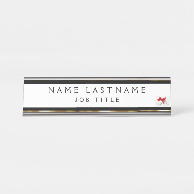 Placa De Mesa Introdução ao Marketing Imobiliário Preto e Dourad (Frente)