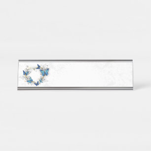 Placa De Mesa Jewelry Heart with Butterflies Morpho