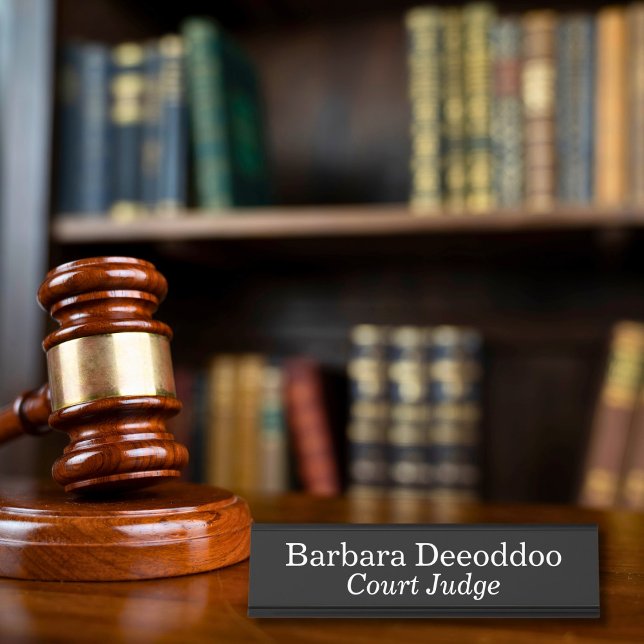 Placa De Mesa Juiz do Tribunal Black (Criador carregado)