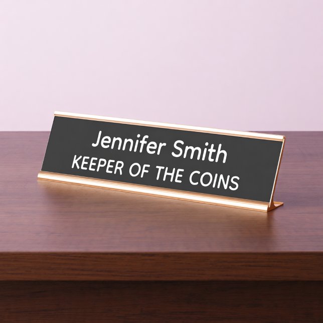 Placa De Mesa Keeper of the Coins Personalized Name Plate (Criador carregado)