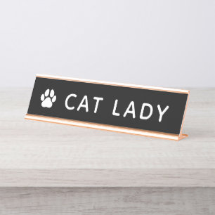 Placa De Mesa Lady Cat