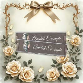 Placa De Mesa Leão Branco e Mulher