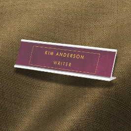 Placa De Mesa Leather Look Maroon Customizable