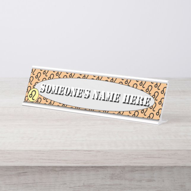 Placa De Mesa Leo Zodiac - Símbolo Standard de Kenneth Yoncich (Frente)