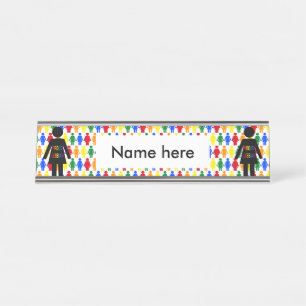 Placa De Mesa LGBTQ Silhouette Lésbica e Damas Arco-Íris