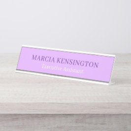 Placa De Mesa Lilás Lavanda Claro Moderno Profissional