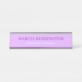 Placa De Mesa Lilás Lavanda Claro Moderno Profissional