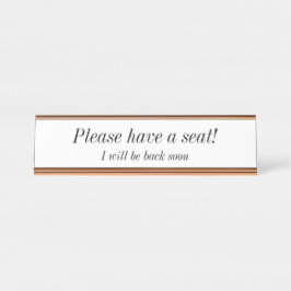 Placa De Mesa Limpo, Elegante: "Por favor, sente-se!"