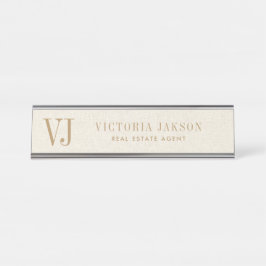 Placa De Mesa Linhagem De Cerco Leve Com Monograma De Banho