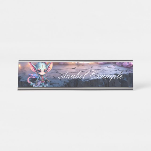 Placa De Mesa Liora – Coração de Cristal das Estrelas (Frente)