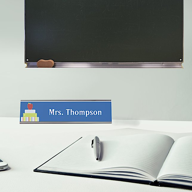 Placa De Mesa Livros Empilhados Professores Personalizados (Criador carregado)