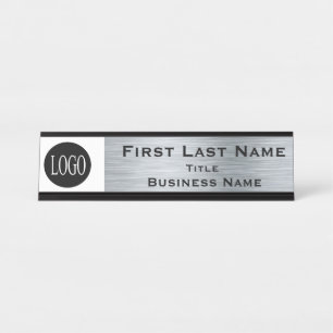 Placa De Mesa Logotipo da sua empresa Sinal de mesa de escritóri