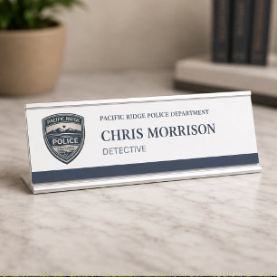 Placa De Mesa Logotipo de Detetive da Polícia