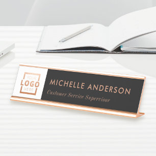 Placa De Mesa Logotipo de empresa personalizado Rosa de funcioná