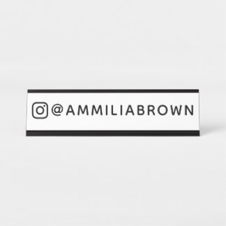 Placa De Mesa Logotipo do Instagram | Marca Personalizada do Nom