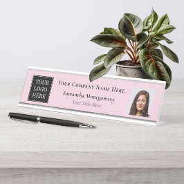 Placa De Mesa Logotipo Empresarial Personalizado Título da Empre