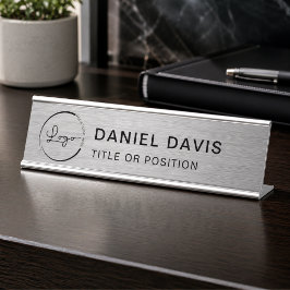 Placa De Mesa Logotipo Metálico da Empresa