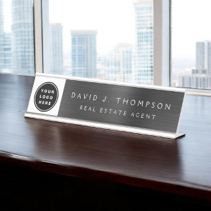 Placa De Mesa Logotipo personalizado Black Professional