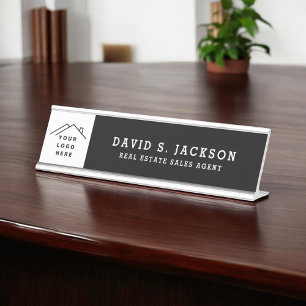 Placa De Mesa Logotipo personalizado Black Professional