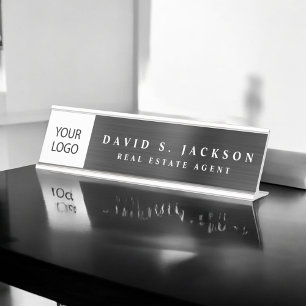 Placa De Mesa Logotipo personalizado Black Professional