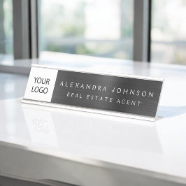 Placa De Mesa Logotipo personalizado Black Professional