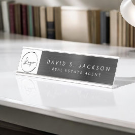 Placa De Mesa Logotipo personalizado Black Professional