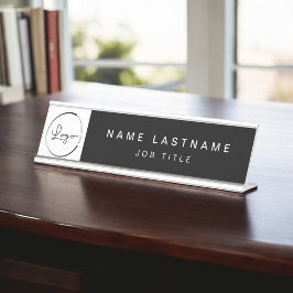 Placa De Mesa Logotipo personalizado Black Professional