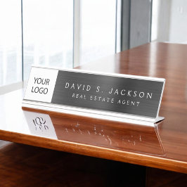 Placa De Mesa Logotipo personalizado Black Professional