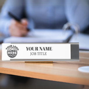 Placa De Mesa Logotipo personalizado - Branco comercial simples