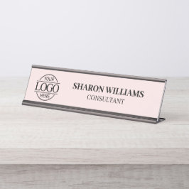 Placa De Mesa Logotipo personalizado | Cor-de-rosa embebida prof