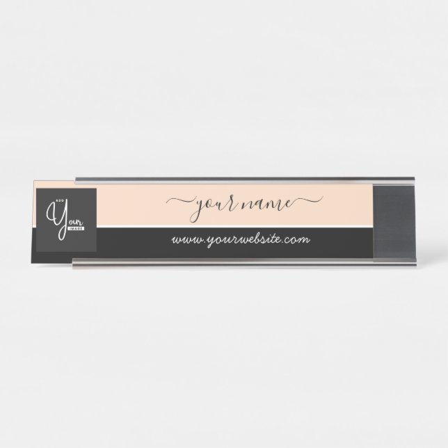 Placa De Mesa Logotipo Personalizado da Empresa Negócios  (Frente)