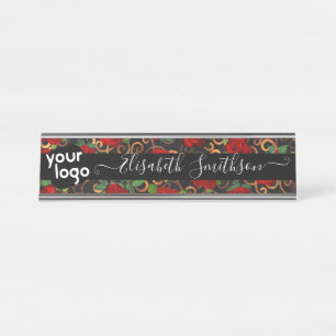 Placa De Mesa Logotipo Personalizado Distinto Floral Profissiona