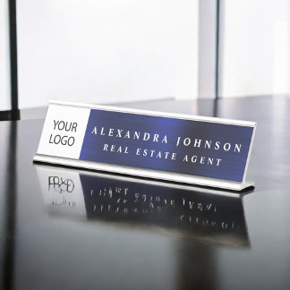 Placa De Mesa Logotipo personalizado Marinho executivo azul prof