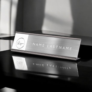Placa De Mesa Logotipo personalizado moderno Silver Professional