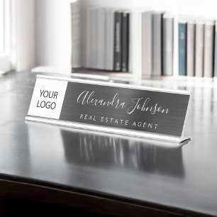Placa De Mesa Logotipo personalizado profissional preto