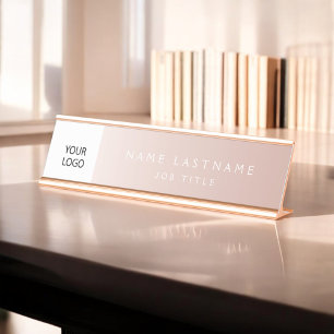 Placa De Mesa Logotipo Personalizado Rosa Dourado profissional