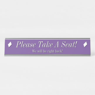 Placa De Mesa Luxuoso "Por Favor, Sente-Se!"