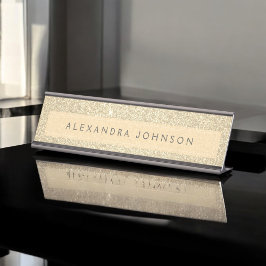 Placa De Mesa Luxury Dourado Glitter Sparkle Girly Modern