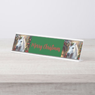 Placa De Mesa Luz de neve: O Incantado Unicórnio de Natal