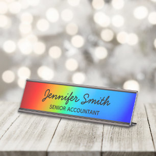 Placa De Mesa Macro Foto Holográfico Arco-íris Ombre