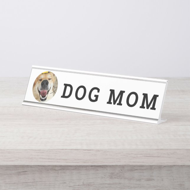 Placa De Mesa Mãe personalizada do cachorro fotográfico (Frente)
