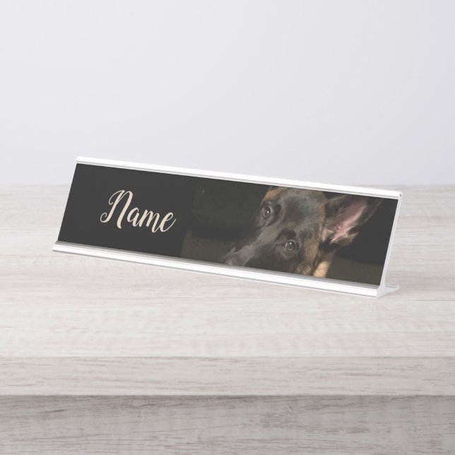 Placa De Mesa Malinois Dog (Frente)
