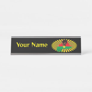 Placa De Mesa Mapa do Burkina Faso, Bandeira e Resistência à Rev
