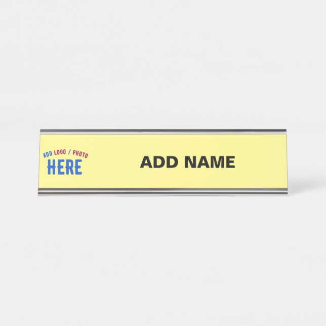 PLACA DE MESA MARCA VERIFICADA AMARELO DE PASTEL PERSONALIZADO M (Frente)