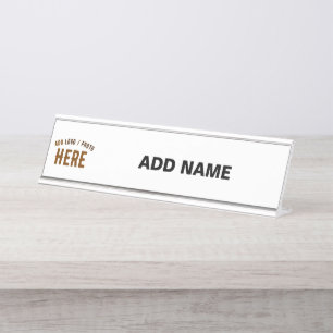 PLACA DE MESA MARCA VERIFICADA BRANCA PERSONALIZÁVEL MODERNA