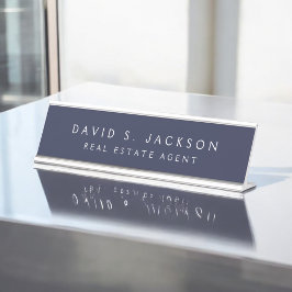 Placa De Mesa Marinho Azul White Modern Elegant Professional Cla