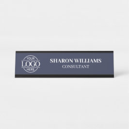 Placa De Mesa Marinho simples moderno - Logotipo personalizado a